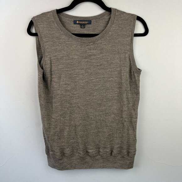 Brooks Brothers Extra Fine Merino Wool Sweater Vest Size L Scoop Neck Gray - Picture 1 of 6